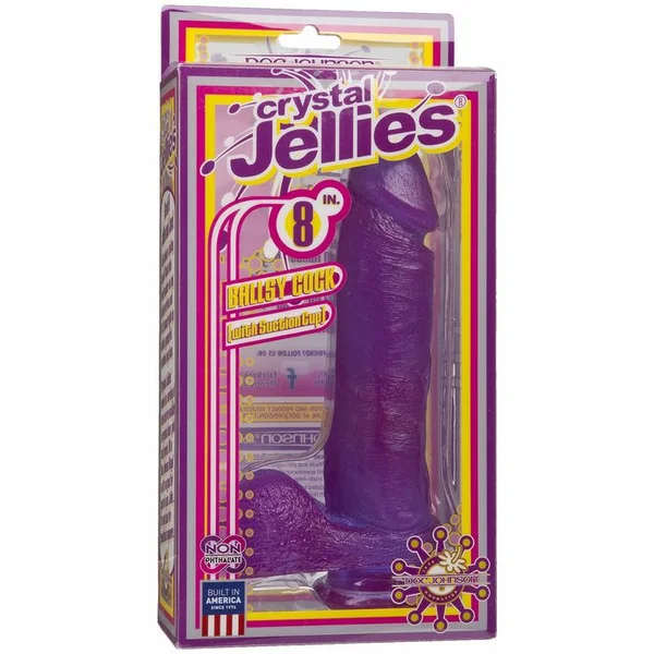 Crystal Jellies 8 inch Ballsy Cock - Purple — image 4 of 6
