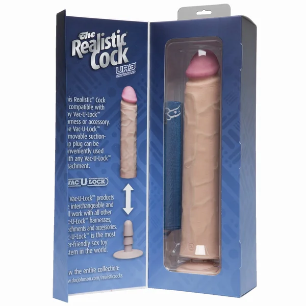 Realistic Cock Ultraskyn UR3 12 inch with out Balls White — image 7 of 7
