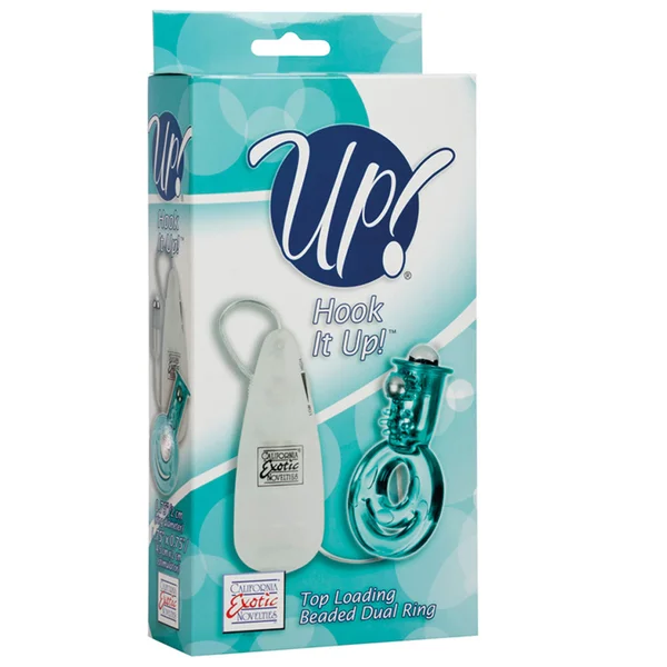 California Exotic Up! Hook It Up!  Top Loading Beaded Dual Ring - Teal — image 6 of 6