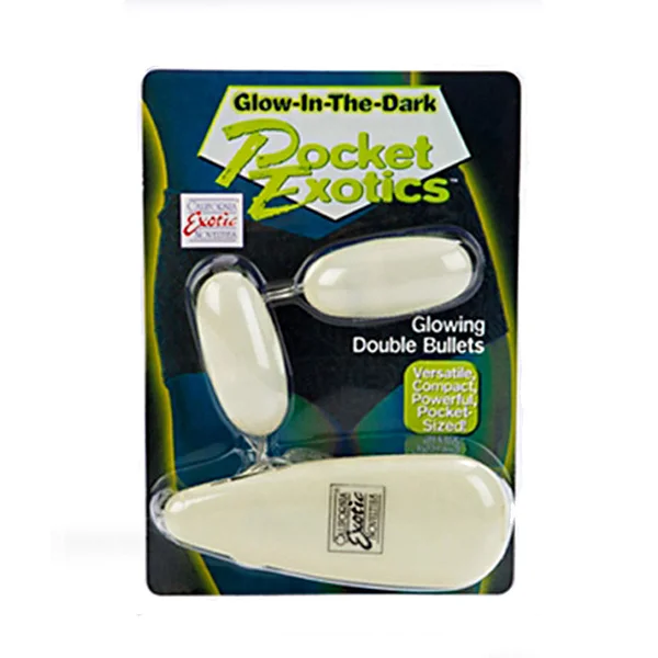 California Exotic Glow-in-the-Dark Pocket Exotics Vibrating Glowing Double Bullet — image 4 of 4