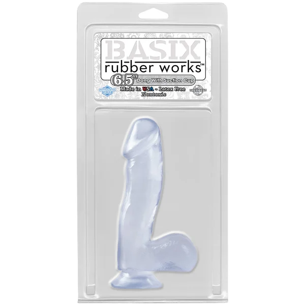 Pipe Dreams Basix Rubber Works - 6.5" Dong with Suction Cup — image 10 of 10