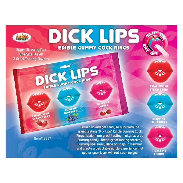 Dick Lips Gummy Cock Rings 3pk — image 2 of 2