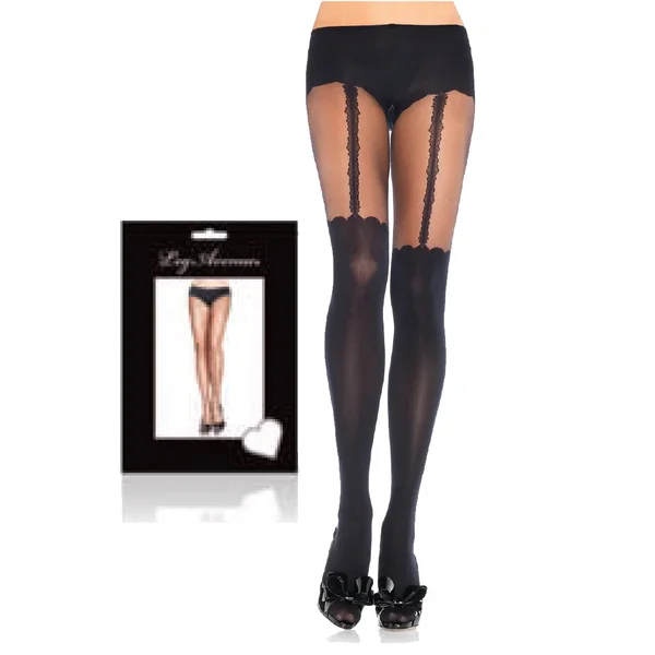 Spandex Opaque Garterbelt Pantyhose O/S — image 2 of 2