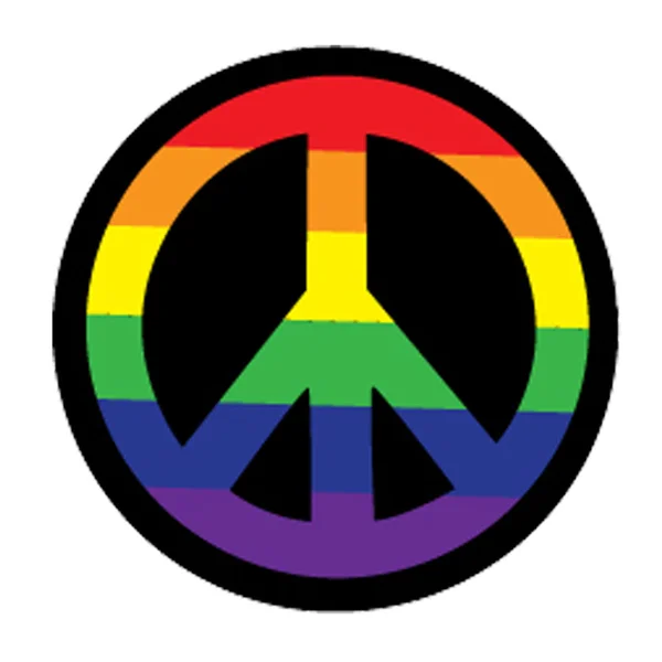 Rainbow Peace Sign 3in Button — image 2 of 2