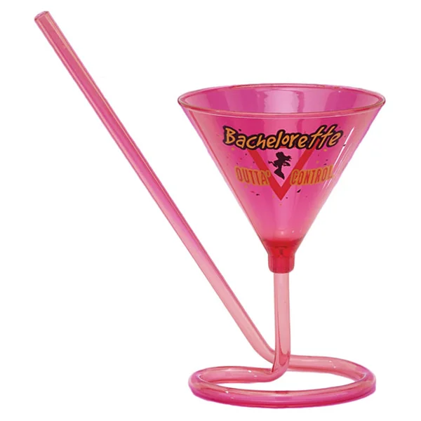 Bachelortte Martini Glass with Straw — image 2 of 2