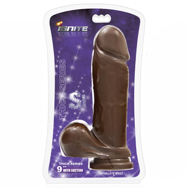 SI 9 inch Thick Cock with Balls & Suction Brown — image 7 of 7