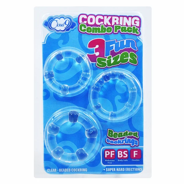 Cloud 9 - Cockring Combo Beaded Clear — image 7 of 7