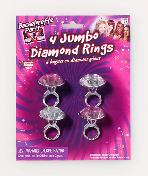 Bachelorette Jumbo Diamond Rings 4pk — image 2 of 2