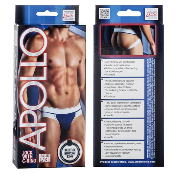 California Exotic Apollo Jock with C-Ring - L/XL - Blue — image 3 of 3