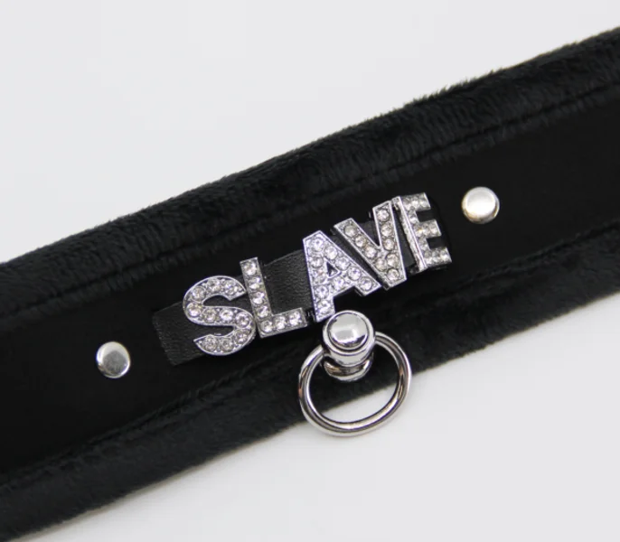 COL016B Diamanté Word Collar Slave — image 3 of 9