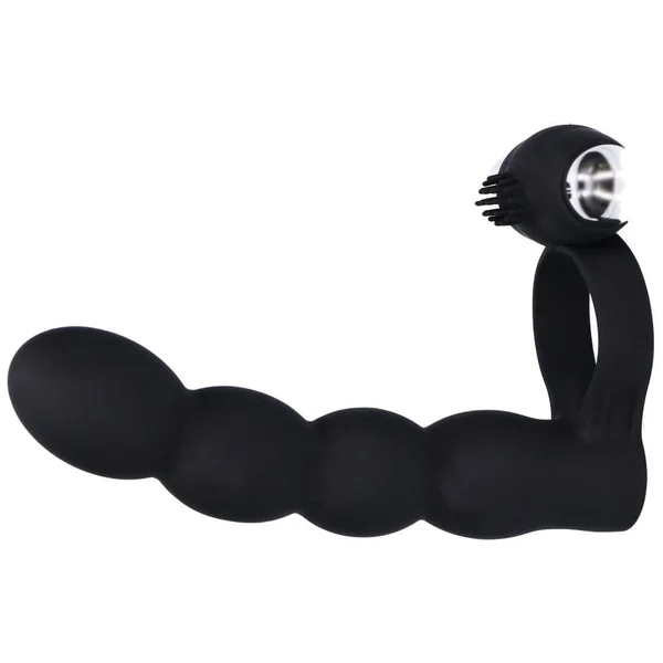 Beaded Double Penetration Clit Stimulating Vibrating Cock Ring — image 11 of 14