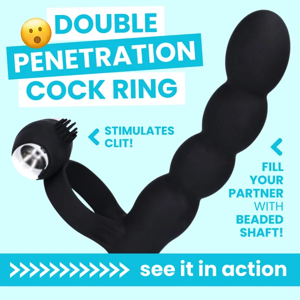 Beaded Double Penetration Clit Stimulating Vibrating Cock Ring — image 5 of 14