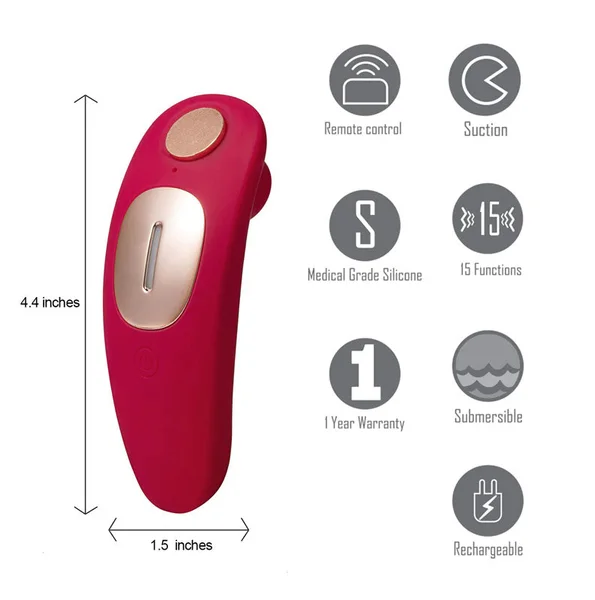 Maia Remi Red USB Rechargeable Panty Vibe with Suction — image 7 of 12