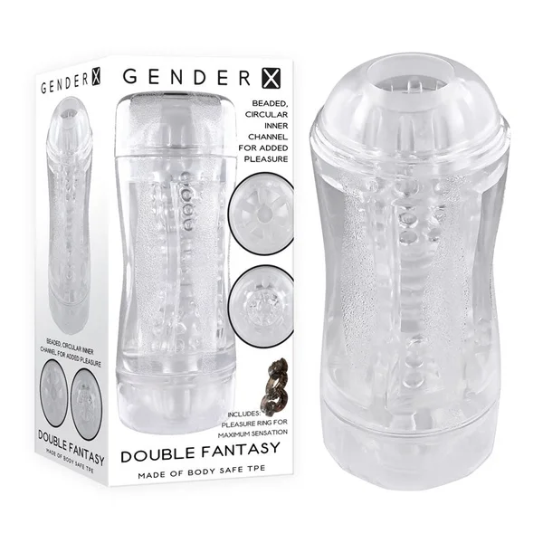 Gender X Double Fantasy Clear Double Ended Stroker — image 8 of 16