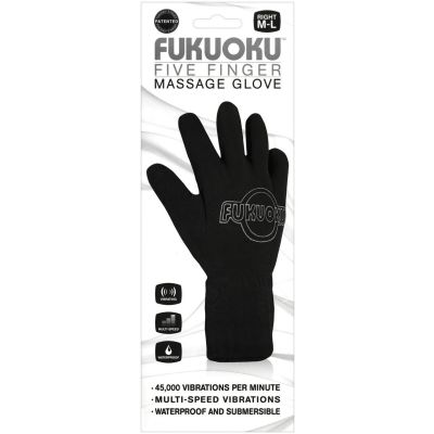Fukuoku 5 Finger Righthand Massage Glove Medium Black