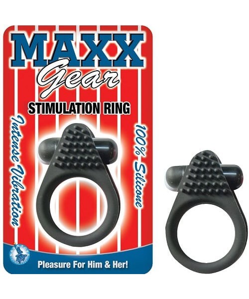 Maxx Gear Vibrating Cock Ring with Clitoral Stimulation Black
