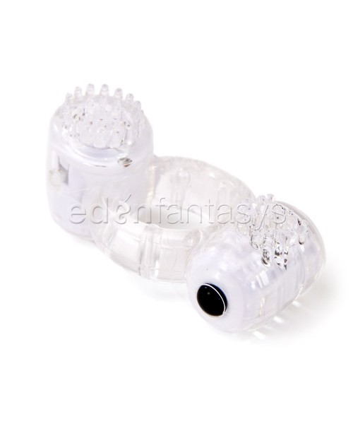 Duet vibrating cock ring