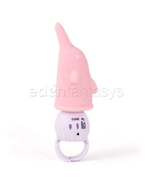 Finger ring vibe with dolphin sleeve