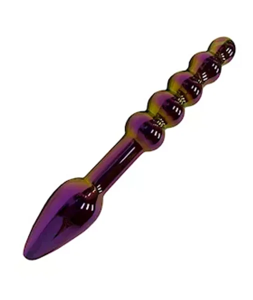Lucent Iridescent Glass Butt Beads  - 7 Inch — image 2 of 2