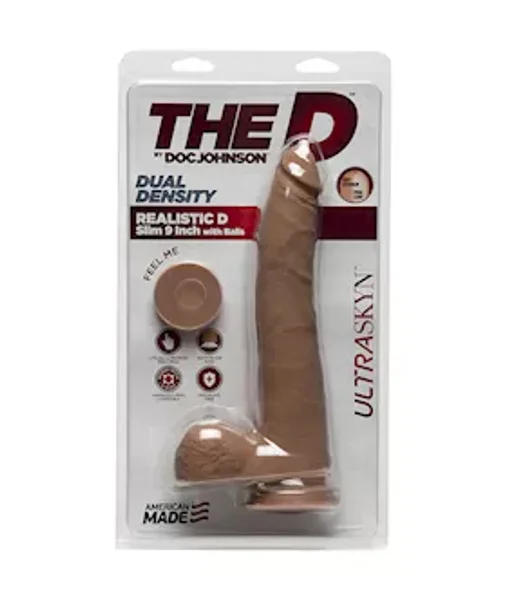 The Ultraskyn Realistic 9 Inch Slim Dildo With Balls - 9 Inch — image 4 of 4