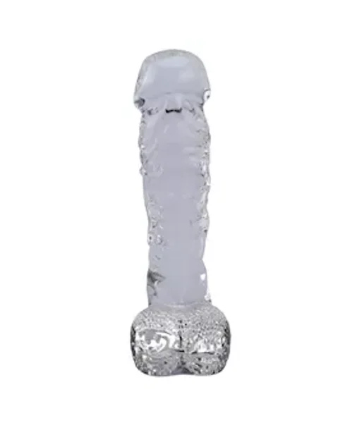 Lucent Realistic Glass Dildo With Balls  - 7 Inch — image 2 of 2