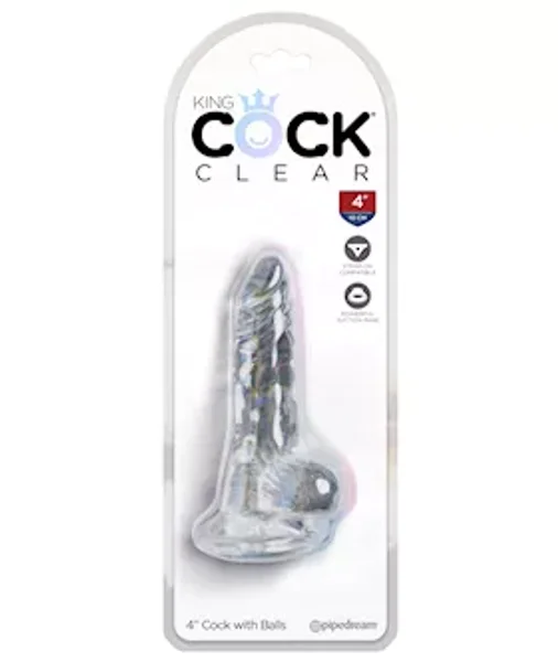 King Cock Clear Dildo With Balls - 4 Inch - 4 Inch — image 10 of 10
