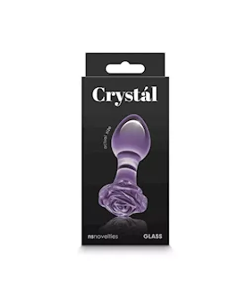 Crystal Rose Butt Plug  - Purple - 3.5 Inch — image 6 of 8