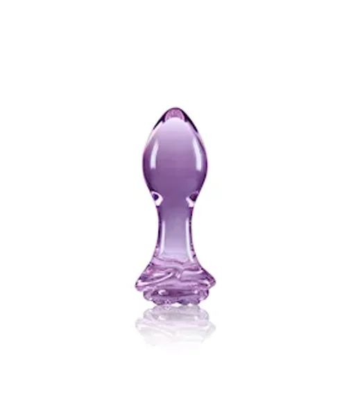 Crystal Rose Butt Plug  - Purple - 3.5 Inch — image 8 of 8