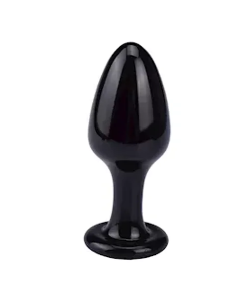 Black Glass Butt Plug  - 3.9 Inch — image 2 of 2