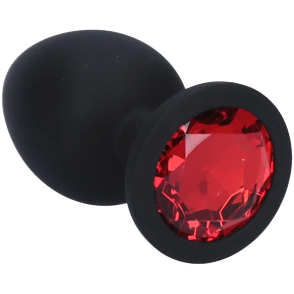 Black Silicone Jeweled Anal Plug - Available In 3 Sizes! — image 4 of 5