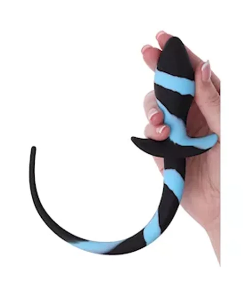 Kinki Silicone Tail Butt Plug - Blue/black - 3 Inch — image 4 of 5