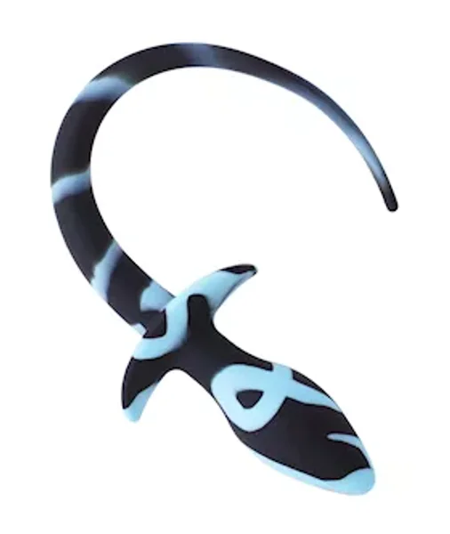 Kinki Silicone Tail Butt Plug - Blue/black - 3 Inch — image 3 of 5