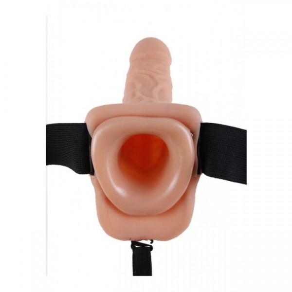 Fetish Fantasy - 7" Vibrating Hollow Strap-On with Balls