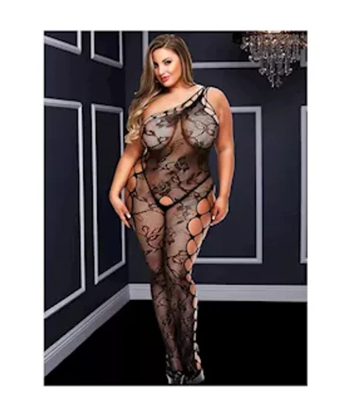 Off The Shoulder Bodystocking With Side Ladder Detail - One Size Queen — image 3 of 4