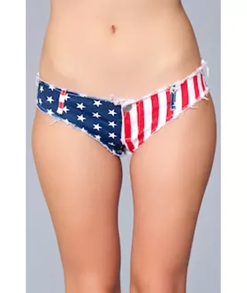 Sexy American Us Flag Mini Hot Shorts Jeans - S — image 2 of 2