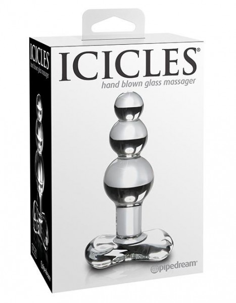 Icicles No 47 Beaded Glass Butt Plug with T-Bar Base