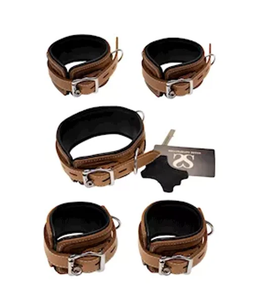 Bound X Tooled Leather Cuffs And Collar Set — image 9 of 14