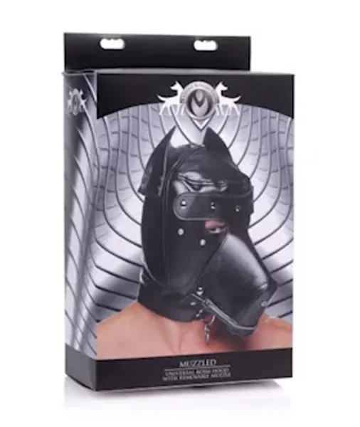 Muzzled Universal Bdsm Hood With Removeable Muzzle — image 8 of 12
