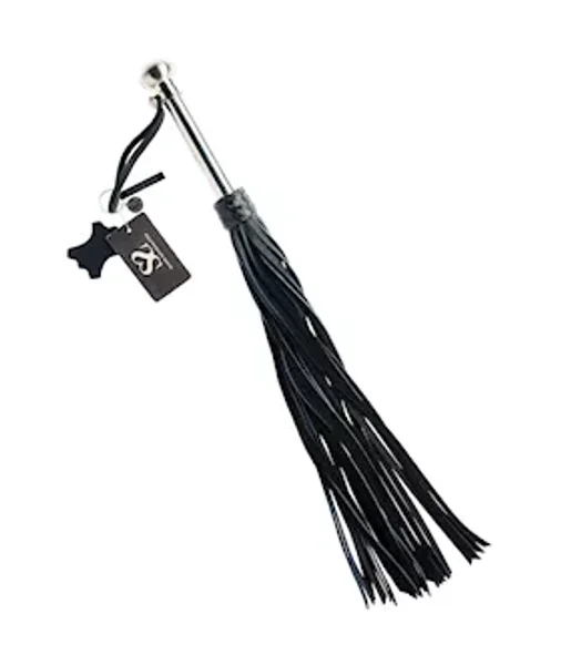 Bound X Calfskin Flogger With Rounded Metal Handle — image 4 of 6