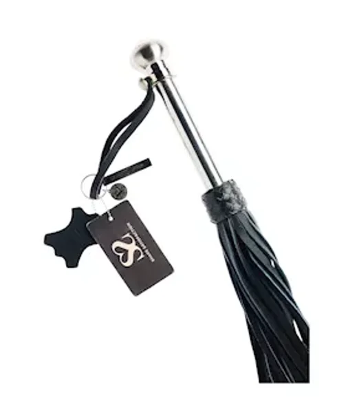 Bound X Calfskin Flogger With Rounded Metal Handle — image 5 of 6