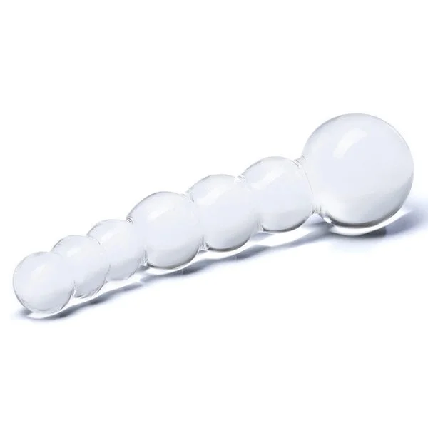 Glas 5-inch Curved Beaded Glass Dildo