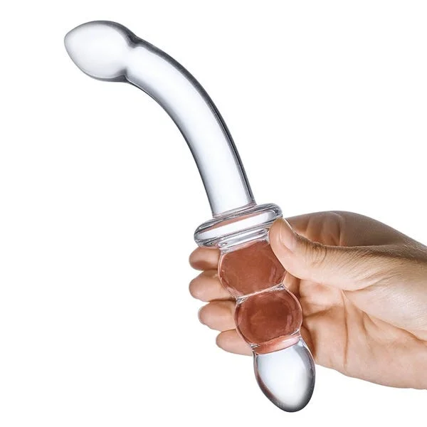 Glas 8-inch Ribbed G Spot Glass Dildo — image 13 of 14