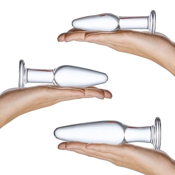 Glas 3-Piece Glass Butt Plug Anal Training Set — image 8 of 8