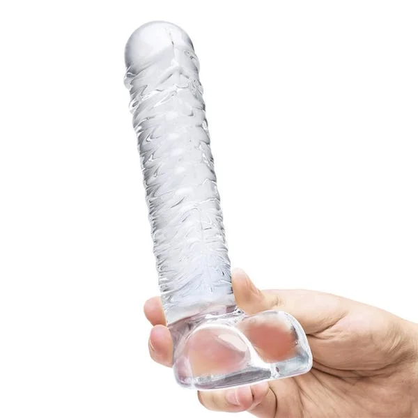 Glas 8-inch Ribbed G Spot Dildo With Balls — image 7 of 8