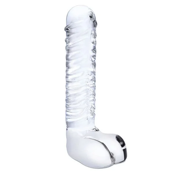 Glas 8-inch Ribbed G Spot Dildo With Balls — image 5 of 8