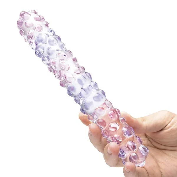 Glas 9-inch Purple Rose Nubby Dildo