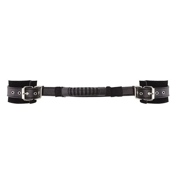 Ouch Black & White Bonded Leather Wrist Cuffs with Adjustable Straps — image 5 of 6