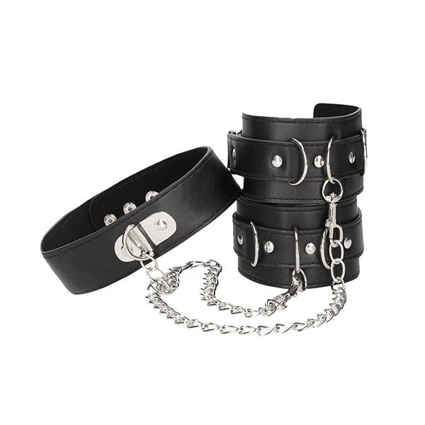 Ouch Black & White Bonded Leather Collar and Wrist Cuff — image 7 of 10