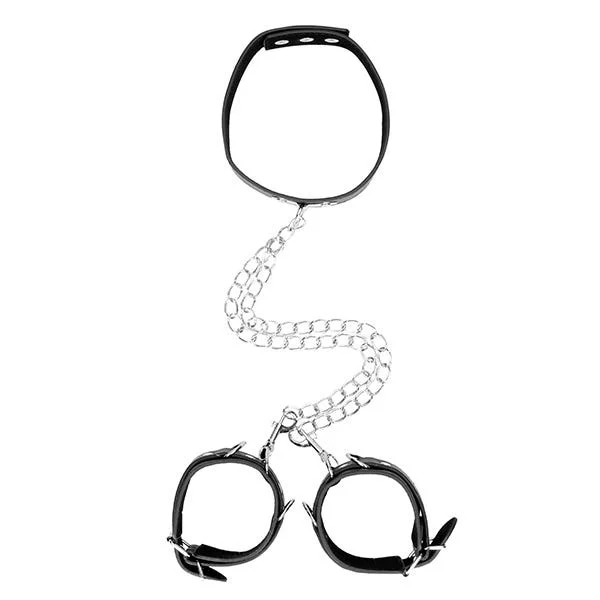 Ouch Black & White Bonded Leather Collar and Wrist Cuff — image 6 of 10