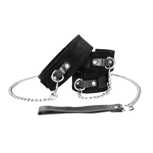 Ouch Black & White Velcro Collar And Hand Cuffs — image 8 of 10
